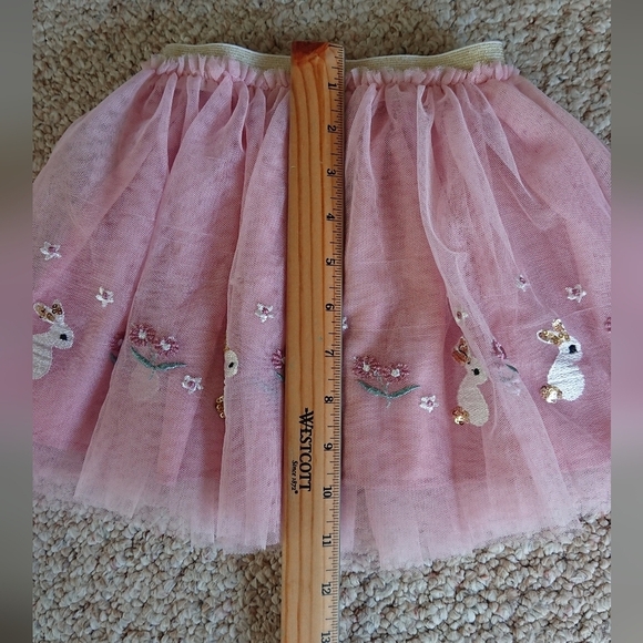 Sparkle Sisters by Couture Clips pink Pretty Bunny Embroidered Tutu size 3-4T - Picture 8 of 11